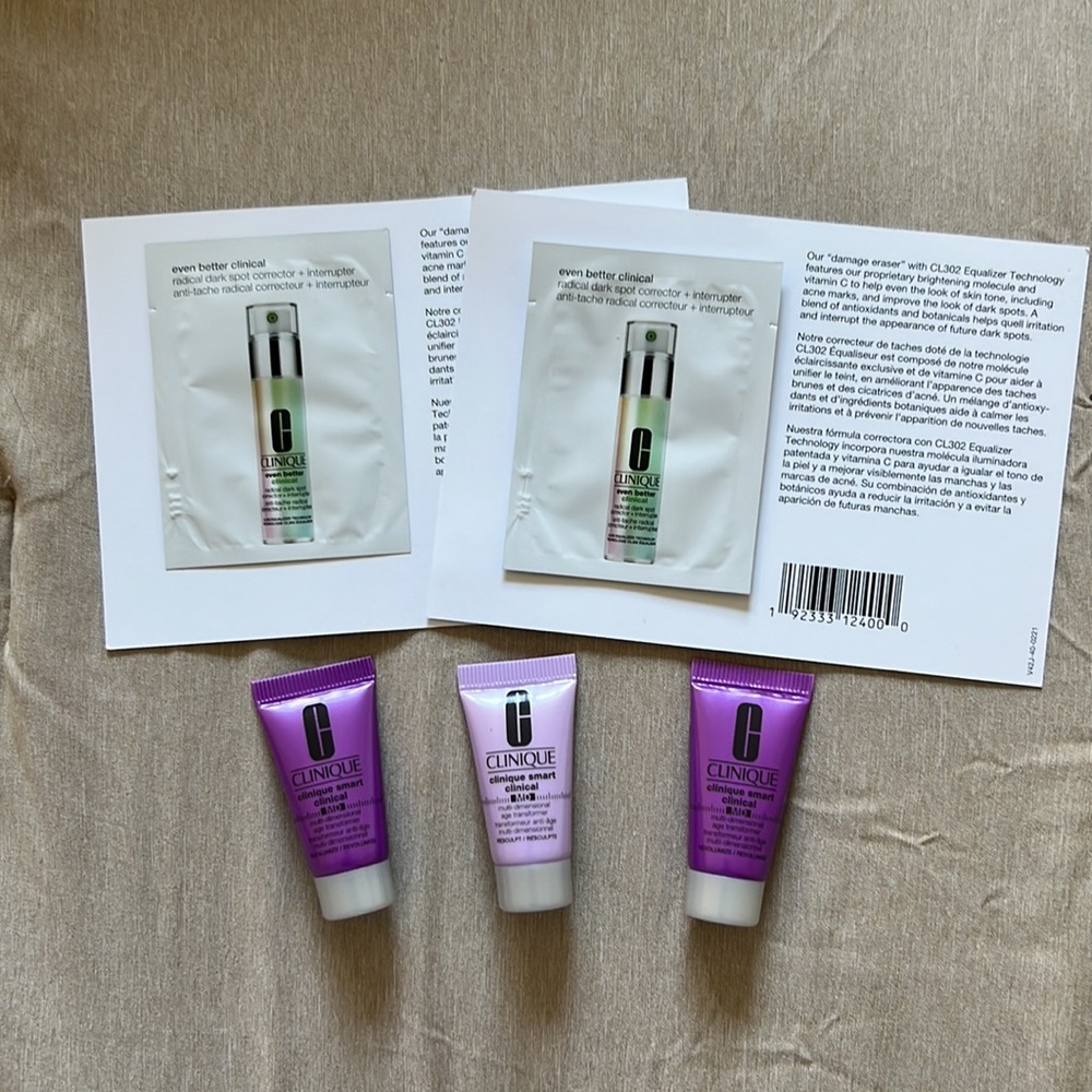 Clinique skincare samples 5pc set